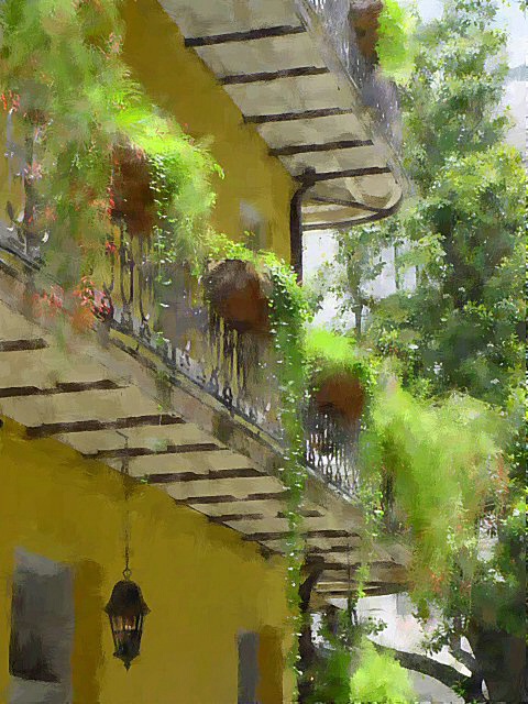 New Orleans Balcony in Yellow