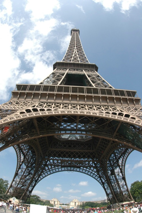 Fisheye view of Eiffel Tower