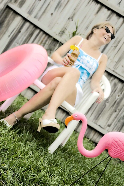 Kitschy Woman at Lawn Party 1 - ID: 1014340 © Wendy M. Amdahl