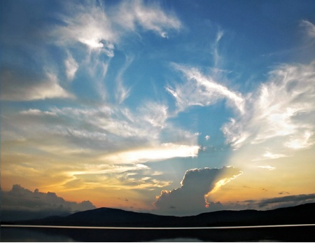 Sunset over the Ashokan 