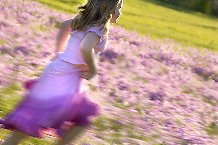 Running in the Flower Field - ID: 1021454 © Wendy M. Amdahl