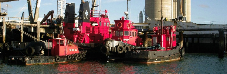 Red tugs Auckland NZ pano - ID: 1071859 © al armiger