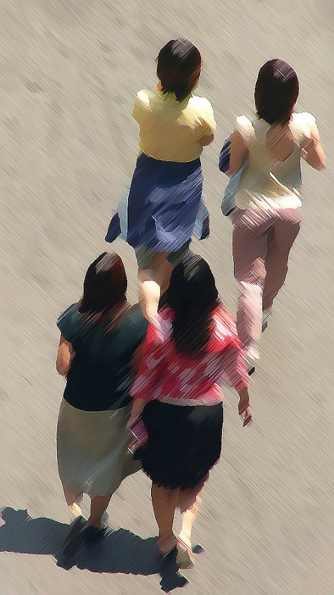 Four Ladies in a Hurry