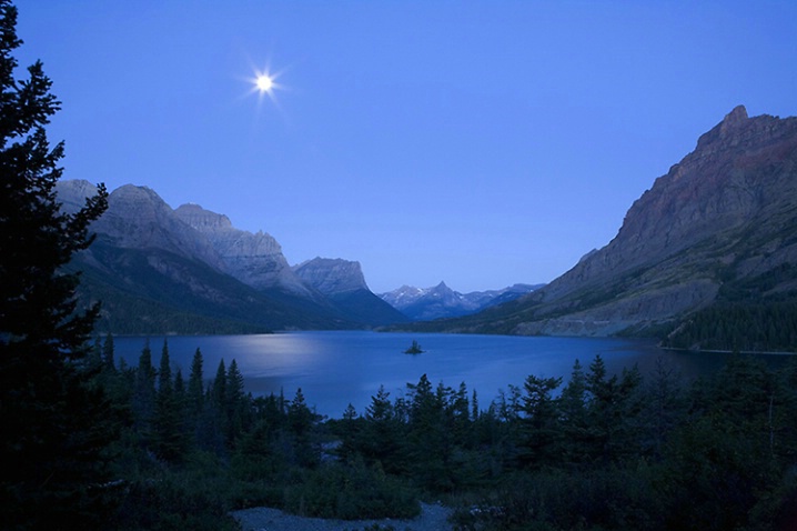 Glacier National Park in Moonlight - ID: 1139021 © John Tubbs