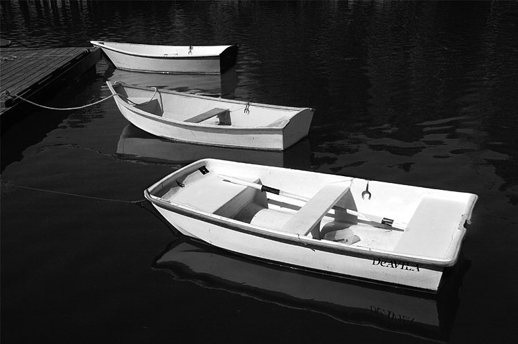Three White Boats