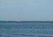red sail boat