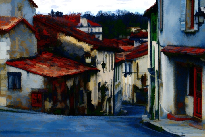 Street, Riberac, Dordogne, France