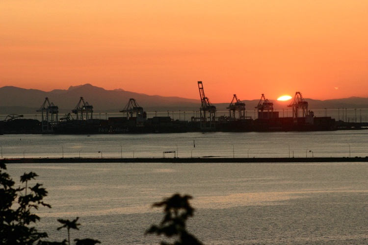 Deltaport at Sunset