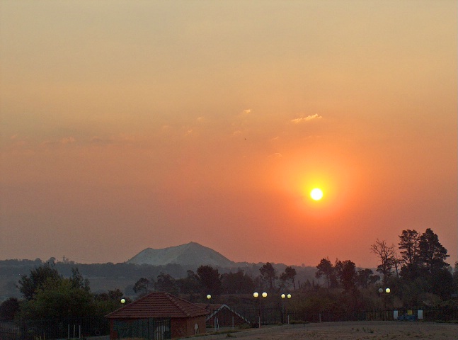 Sunset over the mine