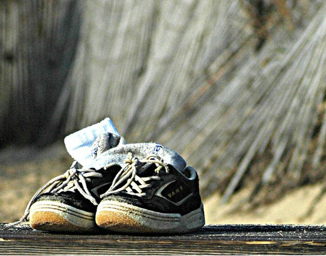 His Sandy Shoes