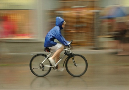 Biking in the rain