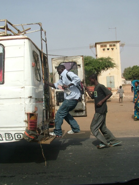 getting on the bus- senegal style