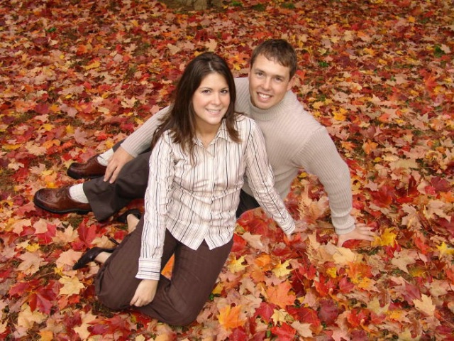 A "Fall" engagement photo