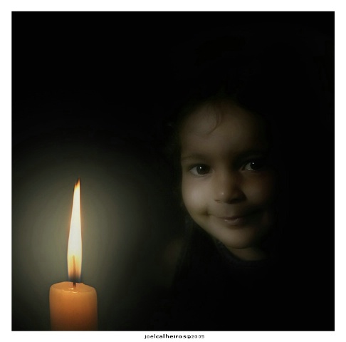 the candle light...