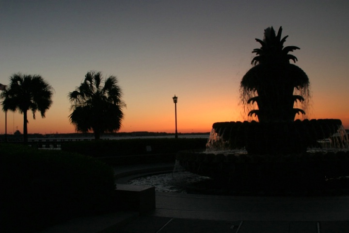 Pineapple Fountain at Dawn