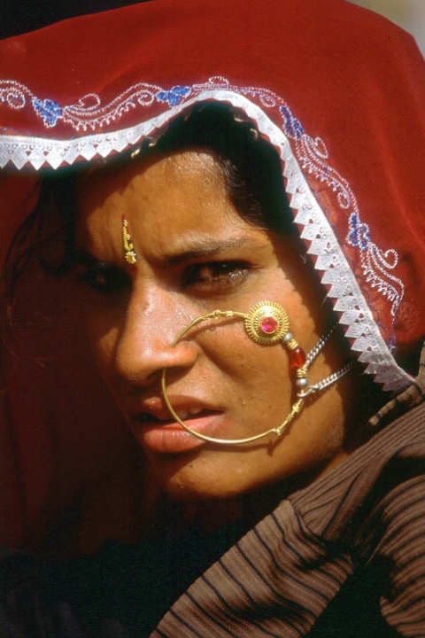 Woman with nose ring