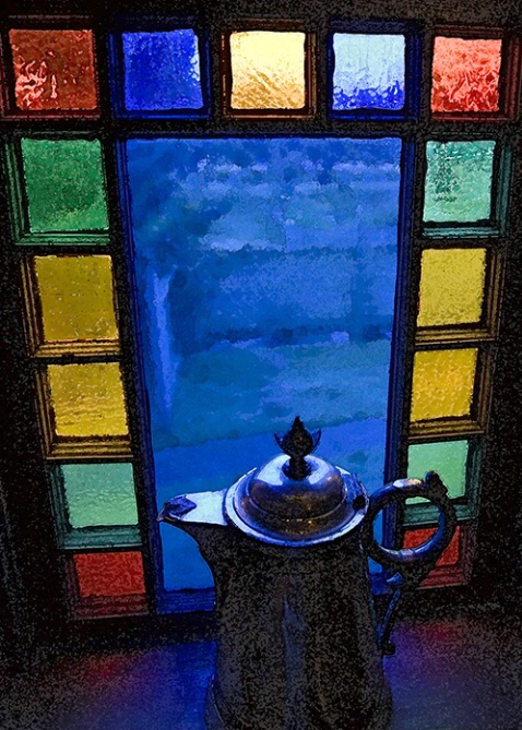 Teapot by Stained Glass Window - ID: 1514841 © John Tubbs