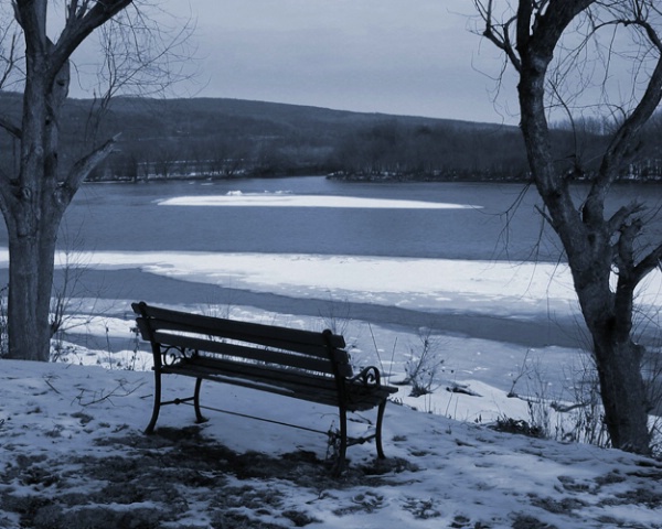 Winter Bench In Blue