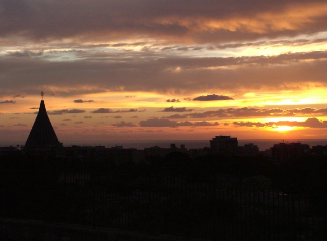 The profile of a city at dawn