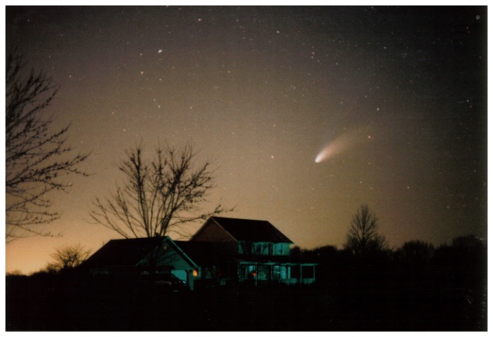 Comet Hale-Bopp Over House