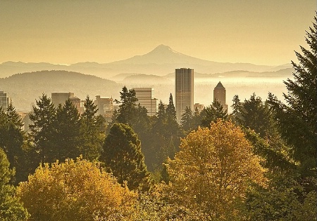 Portland Skyline with Mt. Hood