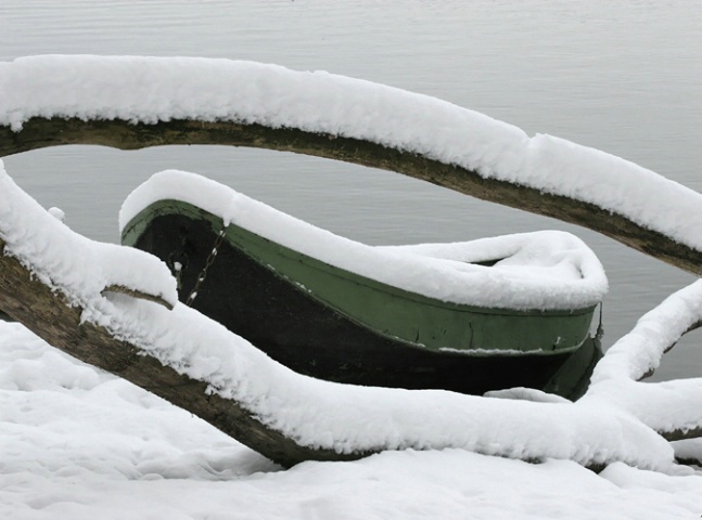 Fishing boat in winter..