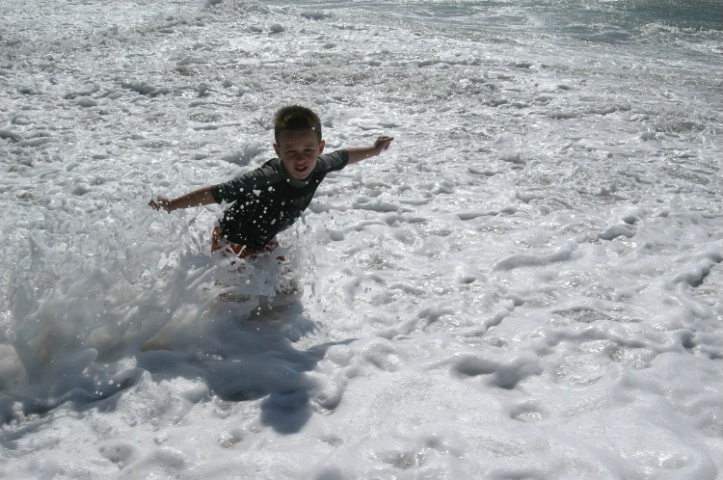 Boy in surf.