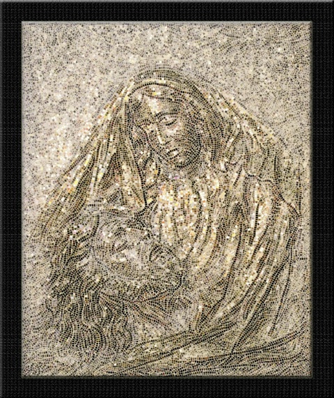 Mary and Jesus Sculpture Mosaic