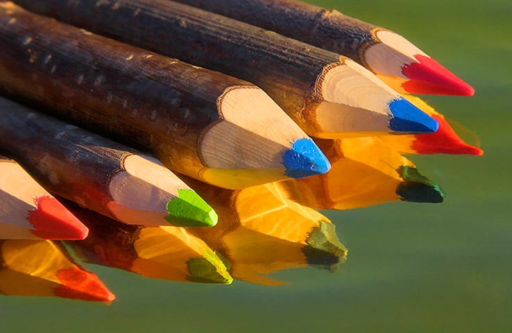 Pencils On Glass