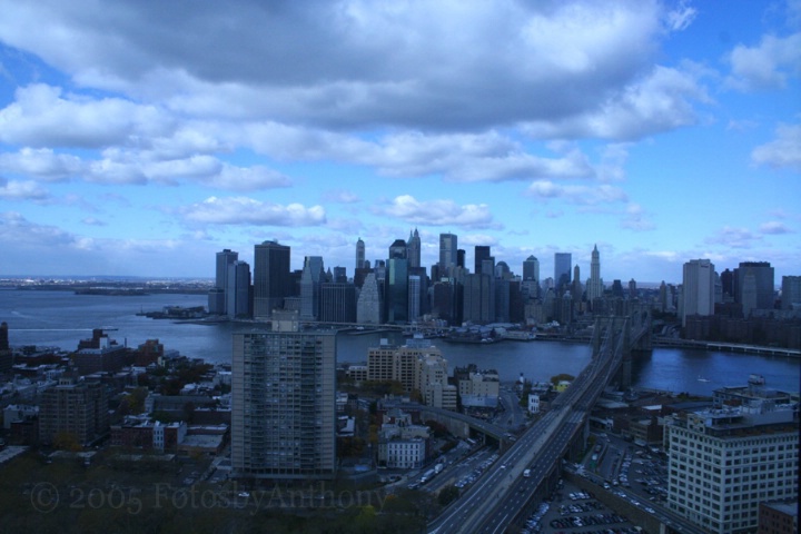 Blue Sky Over Brooklyn Bridge