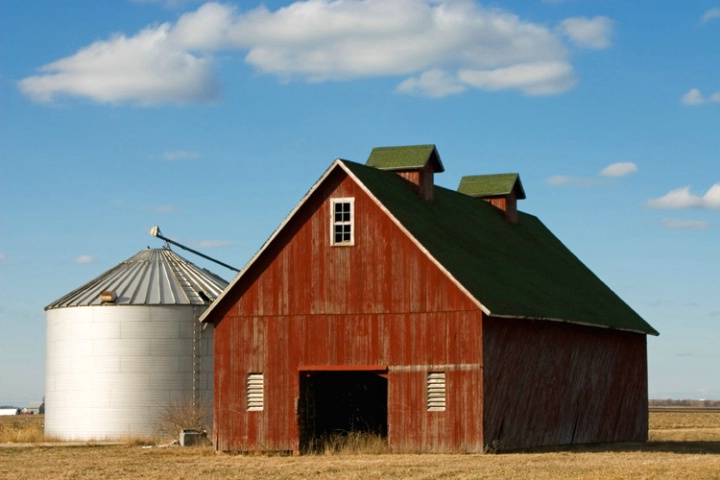 Little Red Barn with silo.