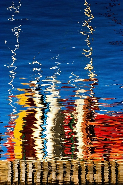 Boats reflected