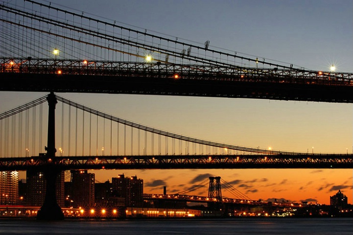 Brooklyn & Manhattan Bridges, New York, USA