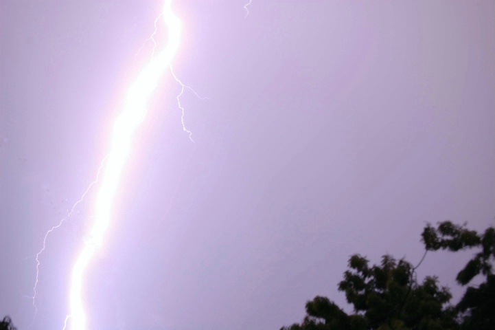 Lightning strikes at night!
