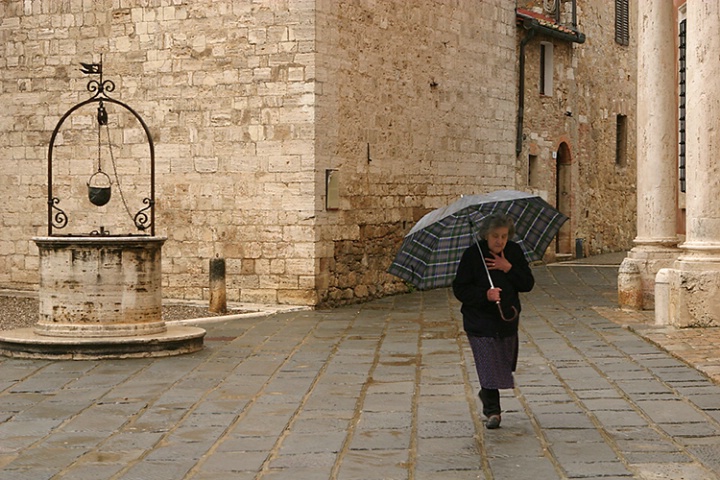 Rainy Day in San Quirico, Italy