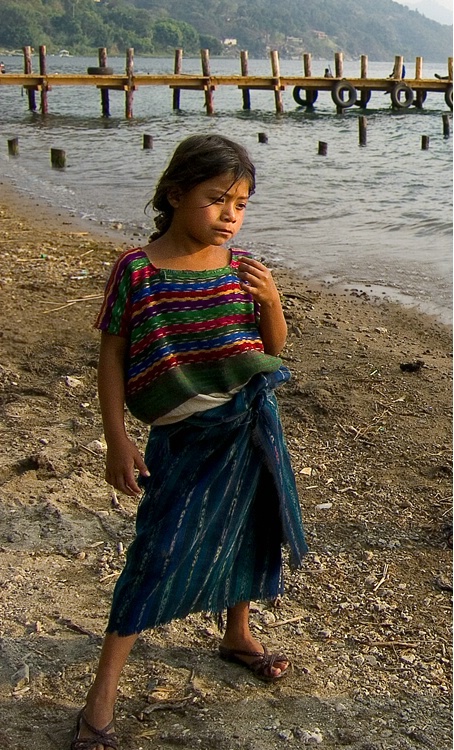 Little Girl thinking.  Atitlan, Guatemala