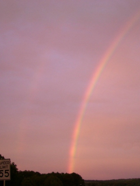 Double Rainbow in East Texas Sunset