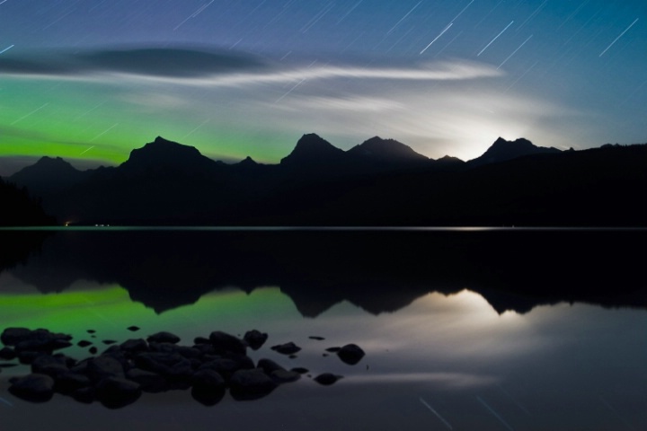Lake McDonald Moonrise Star Trails