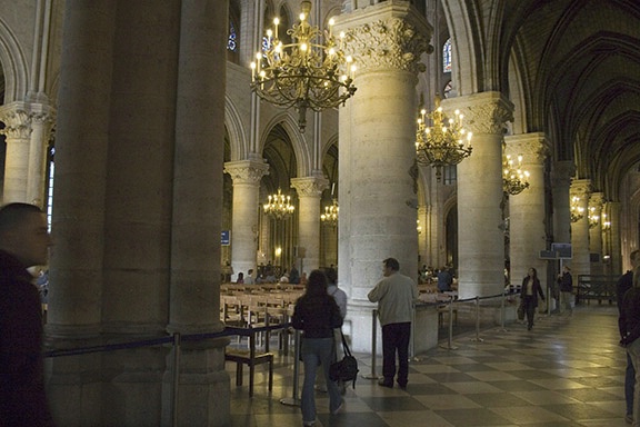 Inside the Notre Dame in Paris--ISO 1600