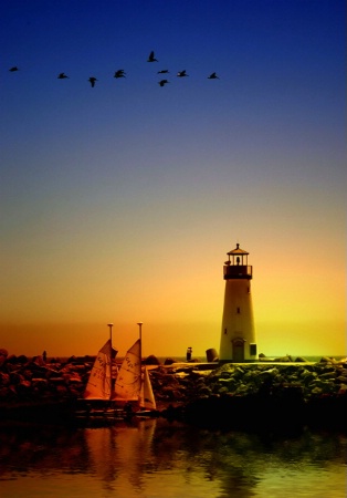 Sunset and Light House 433