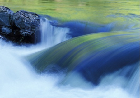 Rushing Water and Spring Reflections