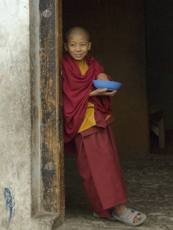 Monk smiling....Slight Saturation