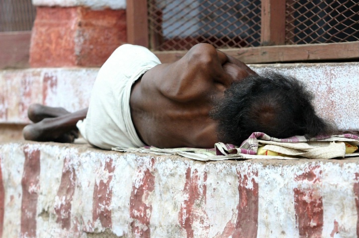 sleeping on the road