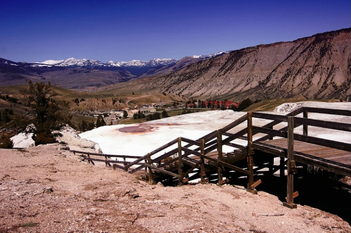 Mammoth Hot Springs - on overlook - into town and 
