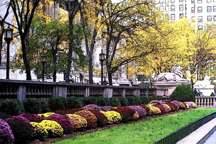 The New York Public Library in Autumn