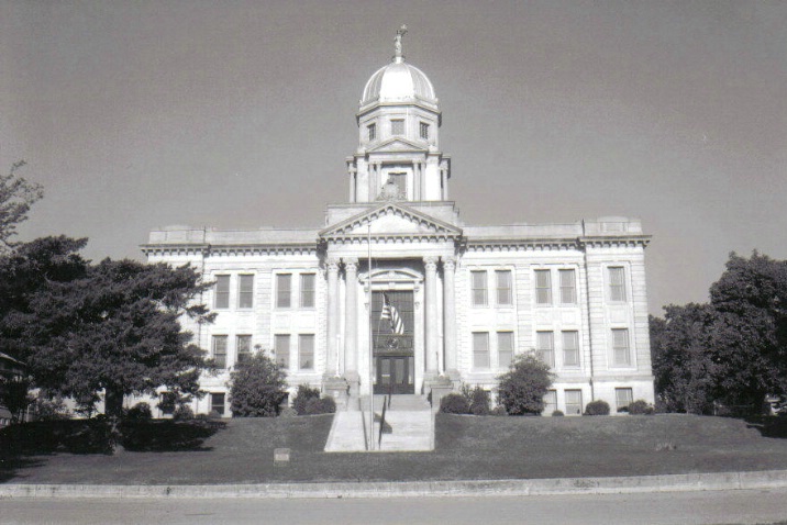 Jackson County Courthouse front black & white - ID: 2208195 © Eric B. Miller