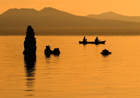Mono Lake silhouettes in warm tone #1