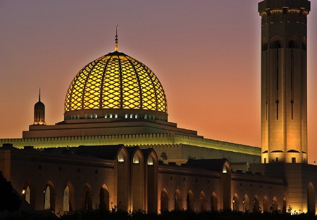 Grand Mosque in twilight glow