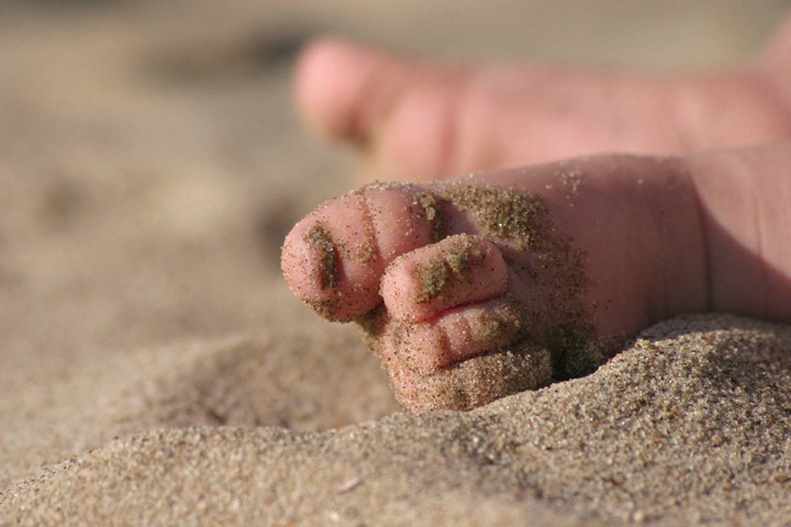 Sand between the toes