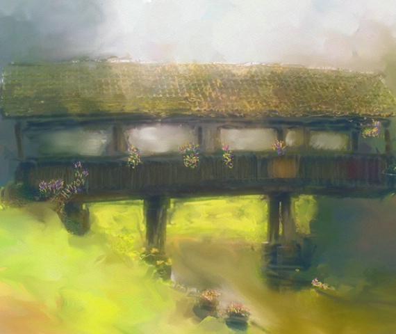 Old Bridge/Done in Painter IX with Pastels and art
